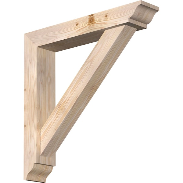 Ekena Millwork Traditional Traditional Smooth Bracket w/ Offset Brace, Douglas Fir, 5 1/2"W x 30"D x 30"H BKT0604X30X30TRA01SDF - main